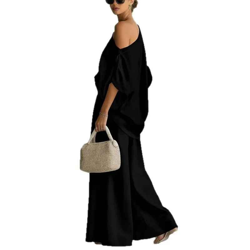 ליסה | סט טופ רך ללא כתפיים ומכנסיים צמודים